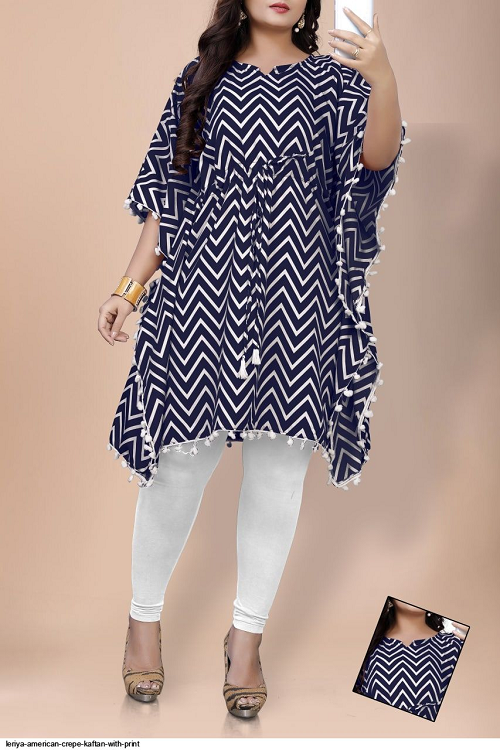 High-Quality Printed American crape kaftan collection India
